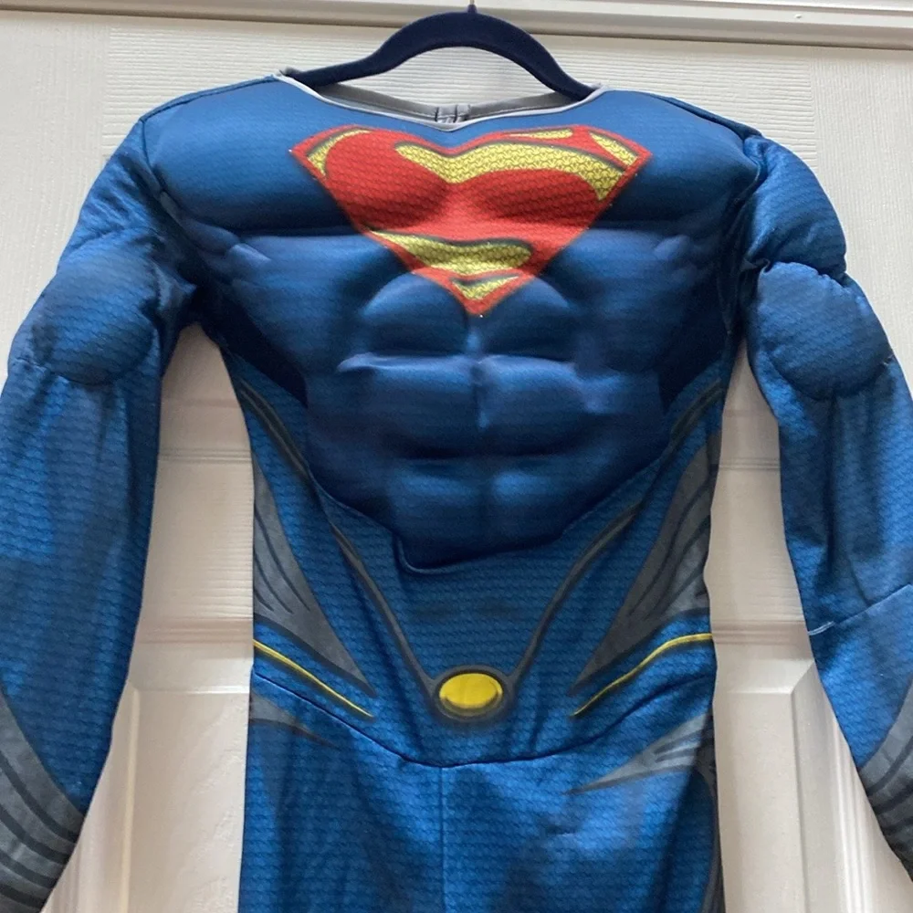 3/$39 - Superman Man Of Steel Muscle Bodysuit Costume, Attached Boots, Youth Med